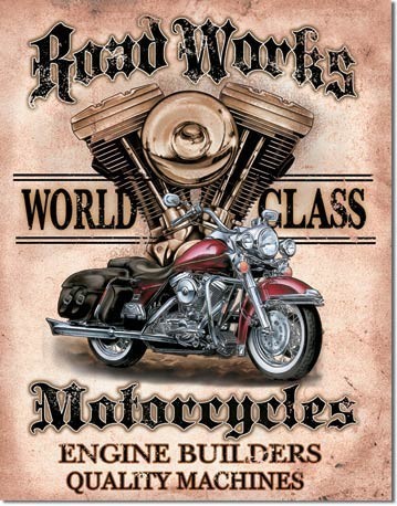 Metallschild LEGENDS - road works
