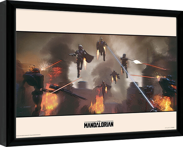 Ingelijste poster Star Wars: The Mandalorian - Assemble