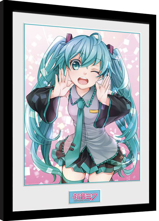 Inramad poster Hatsune Miku - Wink
