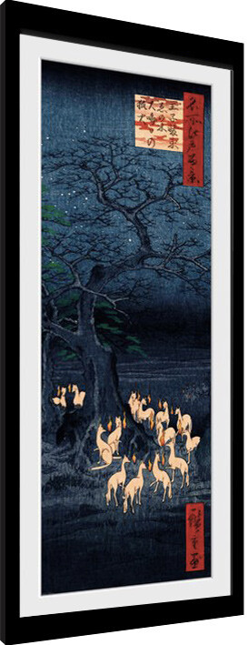 Ingelijste poster Hiroshige - New Years Eve Foxfire