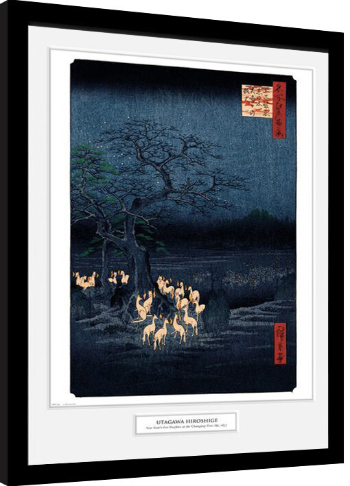 Gerahmte Poster Hiroshige - New Years Eve Foxfire