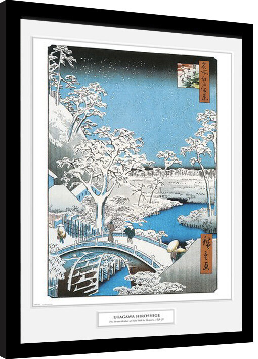 Gerahmte Poster Hiroshige - The Drum Bridge