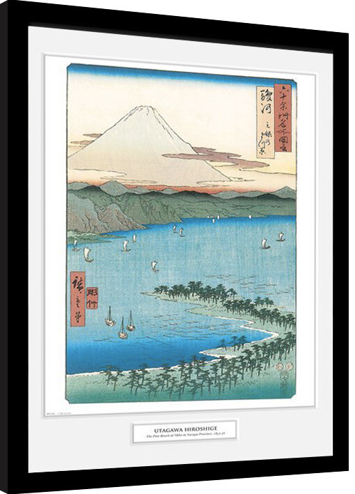 Gerahmte Poster Hiroshige - The Pine Beach At Miho