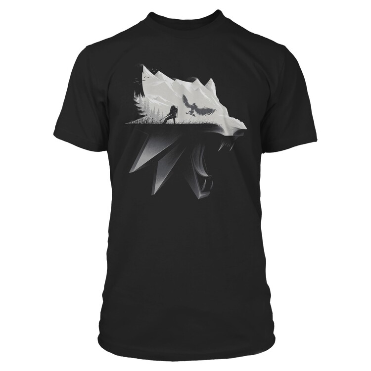 Tričko Zaklínač 3: Divoký Hon (The Witcher)  - Wolf Silhouette