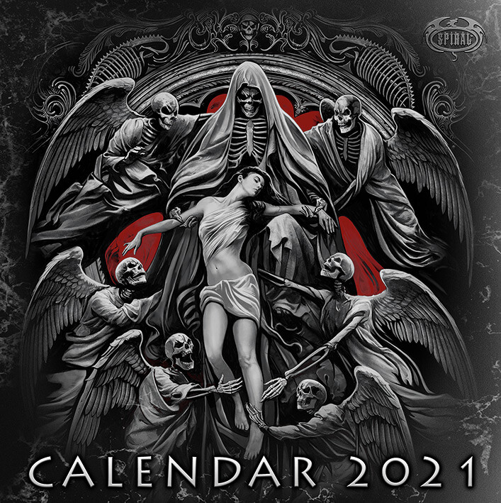 Naptár 2027 Spiral - Gothic