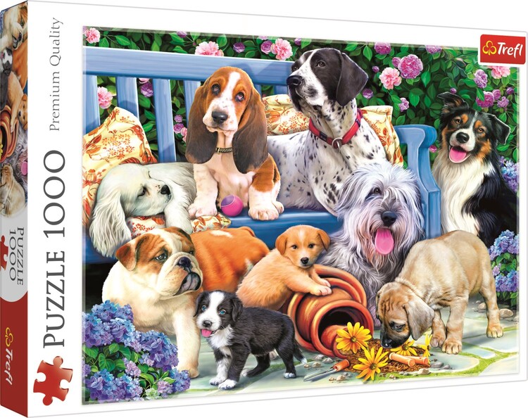 Puzzle Psy v záhrade
