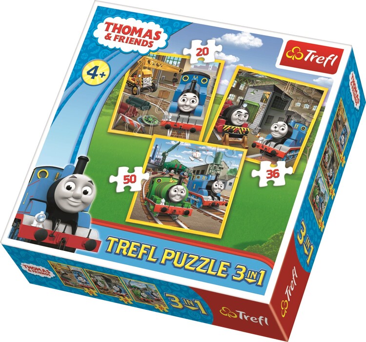 Puzzel Thomas and Friends: Thomas Goes into Action 3in1