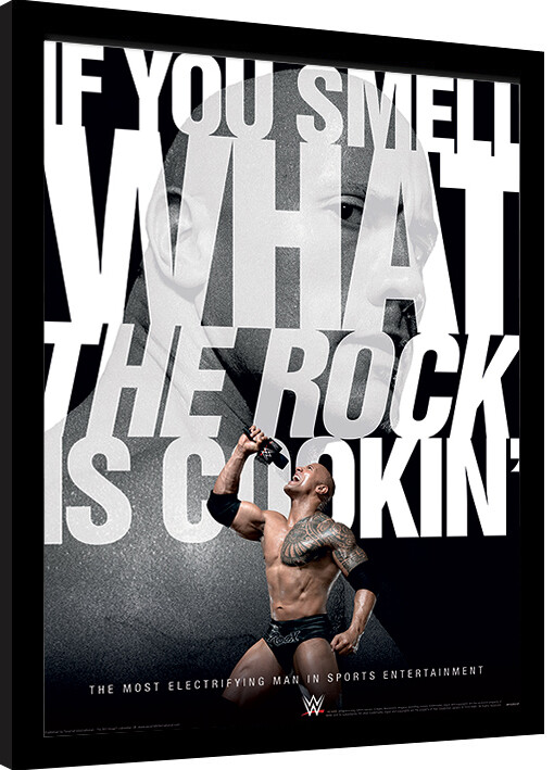 Rámovaný plakát WWE - The Rock - If You Smell