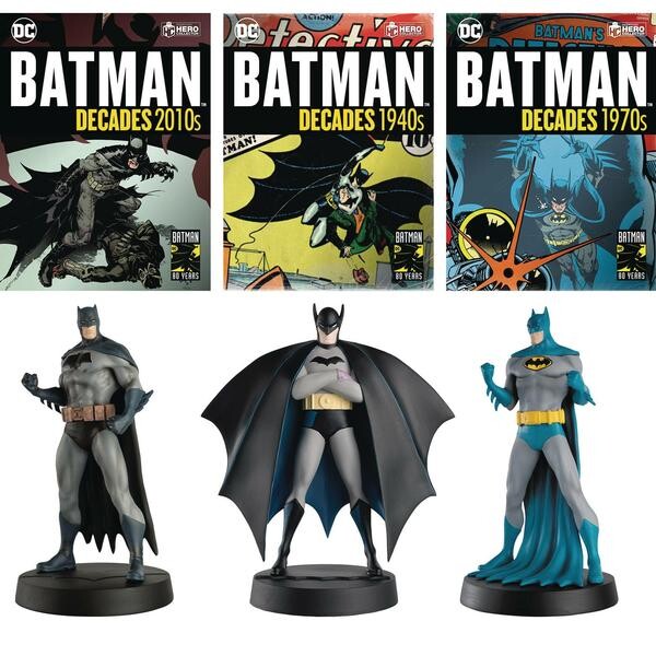 Statuetta Batman Decades - Debut, 1970, 2010 (Set of 3)
