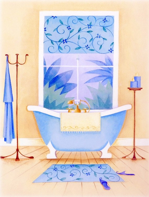 Umělecký tisk Cream Bathroom II