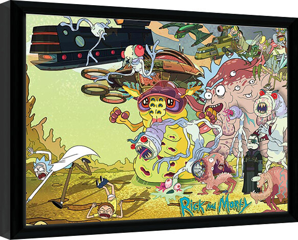 Keretezett poszter Rick & Morty - Creature Barrage