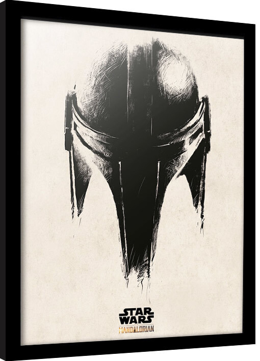 Poster incorniciato Star Wars: The Mandalorian - Helmet