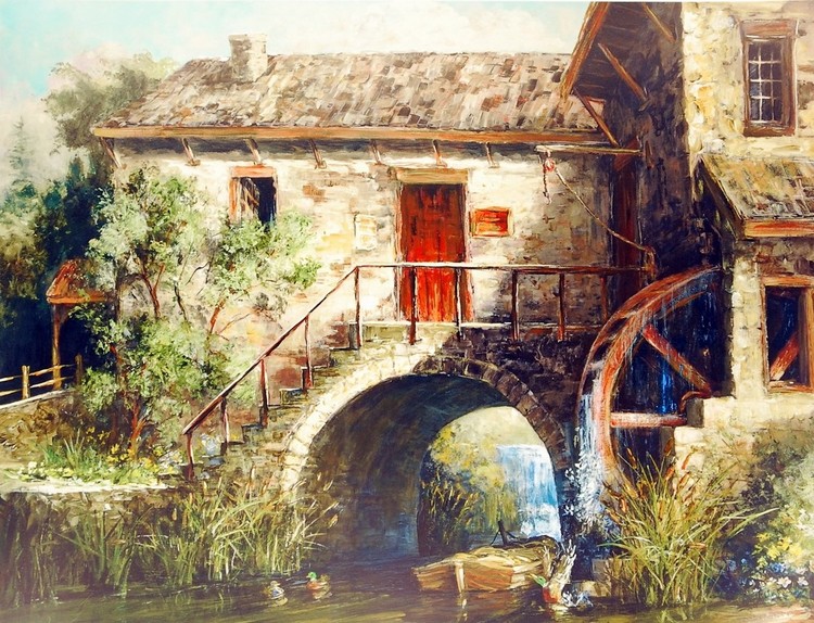 Művészeti nyomat The Old Stone Mill