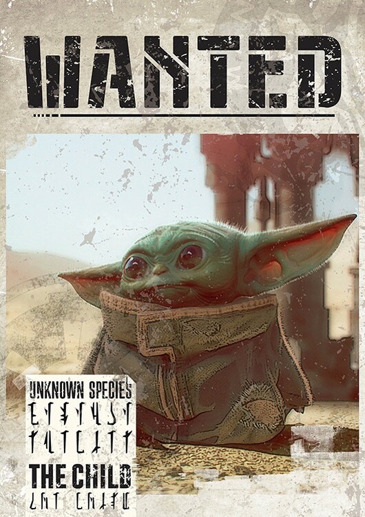 Plakát, Obraz - Star Wars: The Mandalorian - Baby Yoda Wanted, 61x91.5 cm