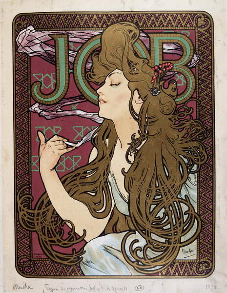 Obrazová reprodukce Job Cigarette Paper, Mucha, Alphonse Marie, 30 × 40 cm