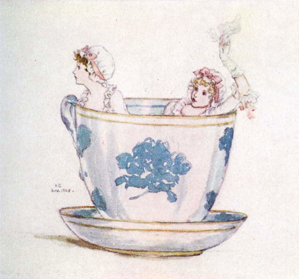 Samolepka 'A calm in a  tea-cup' by Kate Greenaway