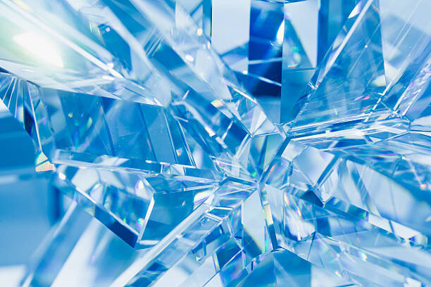 Sticker abstract blue crystal refractions