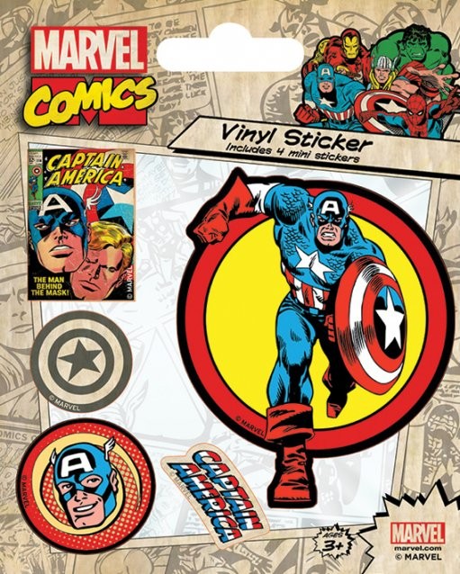 Adesivi Marvel Comics - Captain America Retro