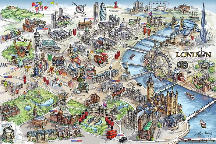 Carte Détaillée De Royaume-Uni Et La Capitale De Londres Clip Art