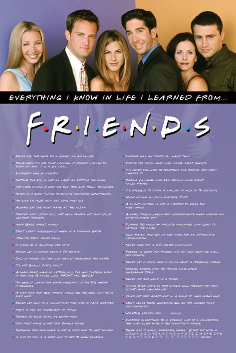 Friends - Everything I Know Poster, Affiche | All poster chez Europosters