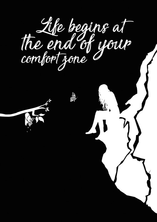 Poster Life begins - Black