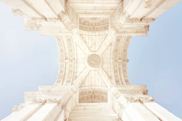 Poster Looking up at the underside of