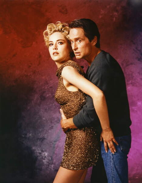 Tableau sur toile Michael Douglas & Sharon Stone, Basic Instinct 1992