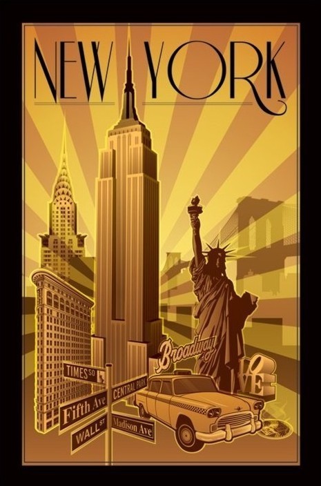 New York - illustration Poster, Affiche | All poster chez Europosters