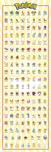 Pokemon - Kanto 151 Poster, Affiche