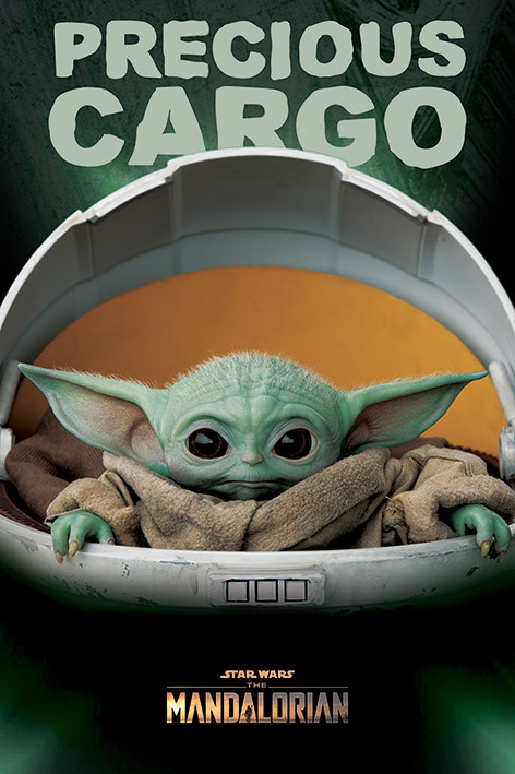 Star Wars The Mandalorian Precious Cargo Baby Yoda Poster Affiche All Poster Chez Europosters