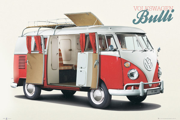 VW Volkswagen Camper - Bulli Poster, Affiche