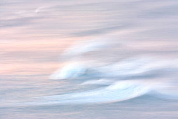 Poster Wave Breaking Abstract Nature Panning Sunset Surf