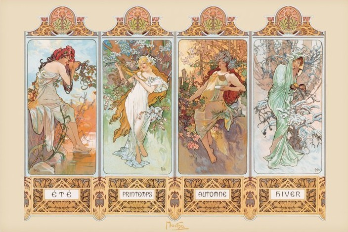 Alfons Mucha – four seasons Poster