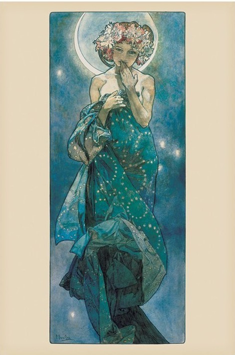 Alfons Mucha - moon Poster