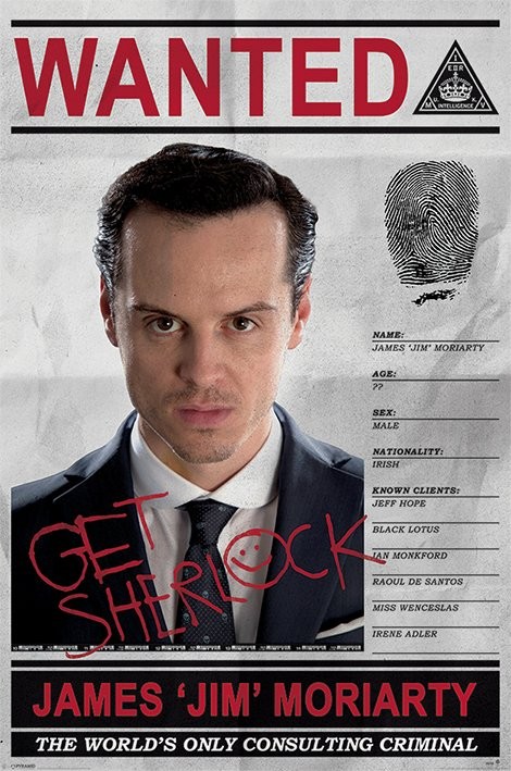 Sherlock - Moriarty Wanted Poster, Affiche | Acheter-le sur Europosters.fr