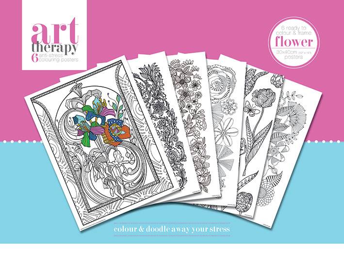Afișe pentru colorat Art Therapy - Flower
