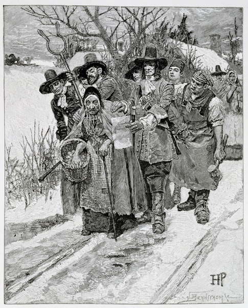 T-Shirt Arresting a Witch, engraved by J. Bernstrom