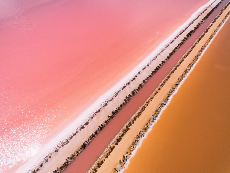 Arte fotográfico Aerial view of a salt lake