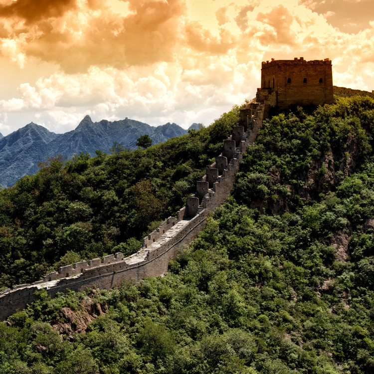Arte fotográfico China 10MKm2 Collection - Great Wall of China at Sunset