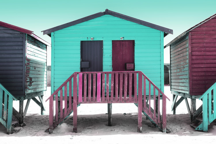 Arte fotográfico Colorful Houses Forty Six & Forty Seven Turquoise