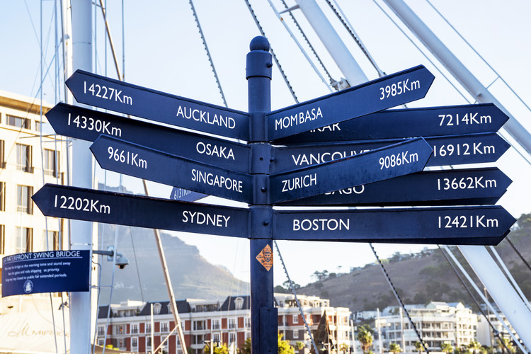 Arte fotográfico Direction Sign from Cape Town