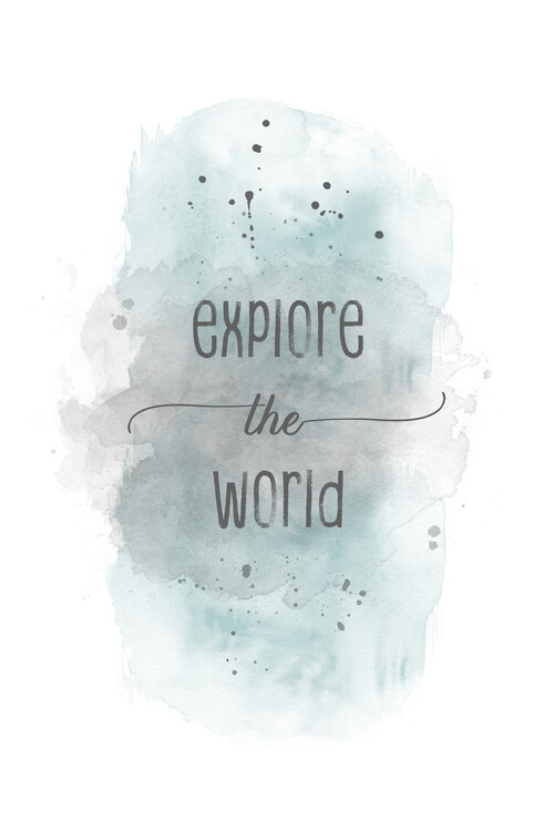 Arte fotográfico Explore the world | watercolor turquoise