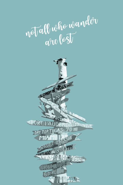 Arte fotográfico Graphic Art SIGNPOST | turquoise