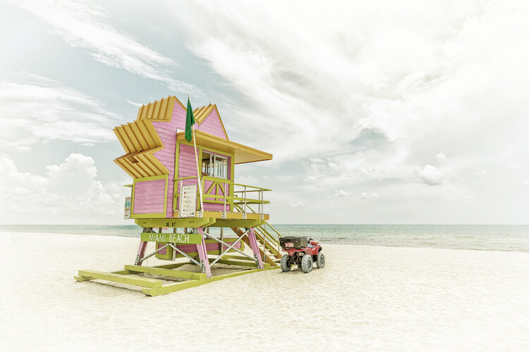 Arte fotográfico MIAMI BEACH Vintage Florida Flair