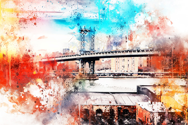 Arte fotográfico NYC Watercolor 095