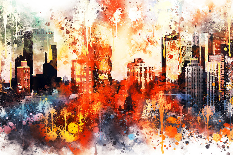 Arte fotográfico NYC Watercolor 124