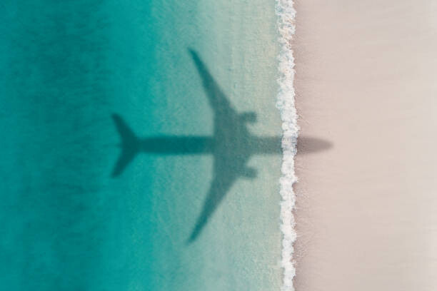 Fotografia artystyczna Aerial shot showing an aircraft shadow