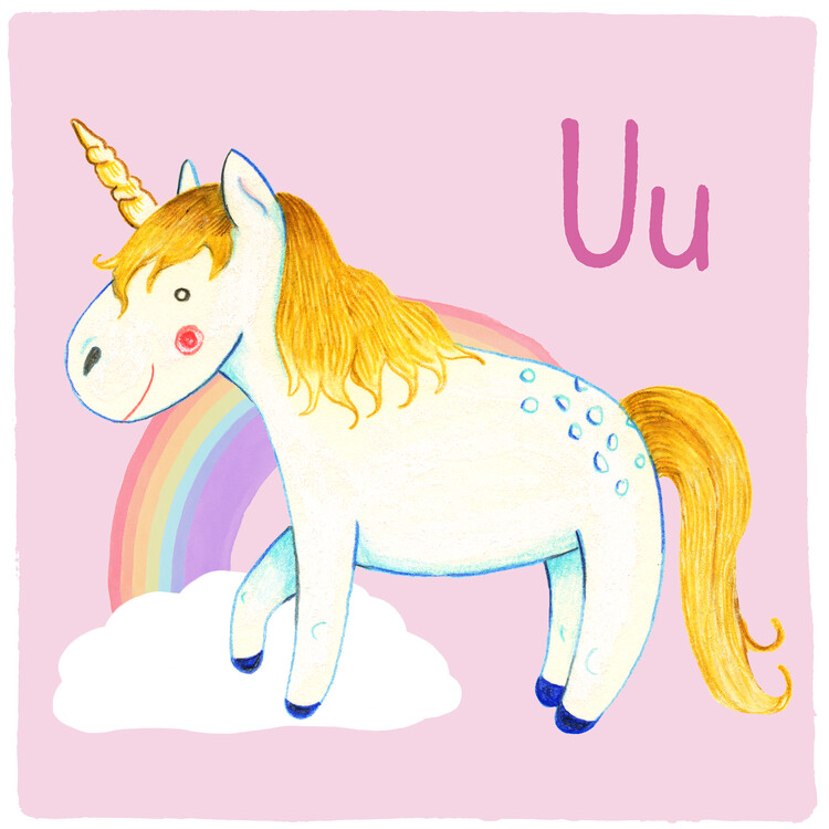 Wall Art Print | Alphabet - Unicorn | Europosters