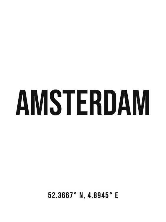 Photographie d'art Amsterdam simple coordinates