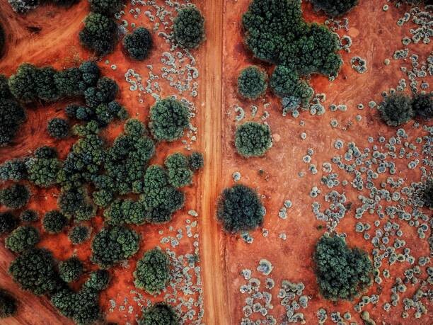 Kunstfoto An Aerial shot of the red